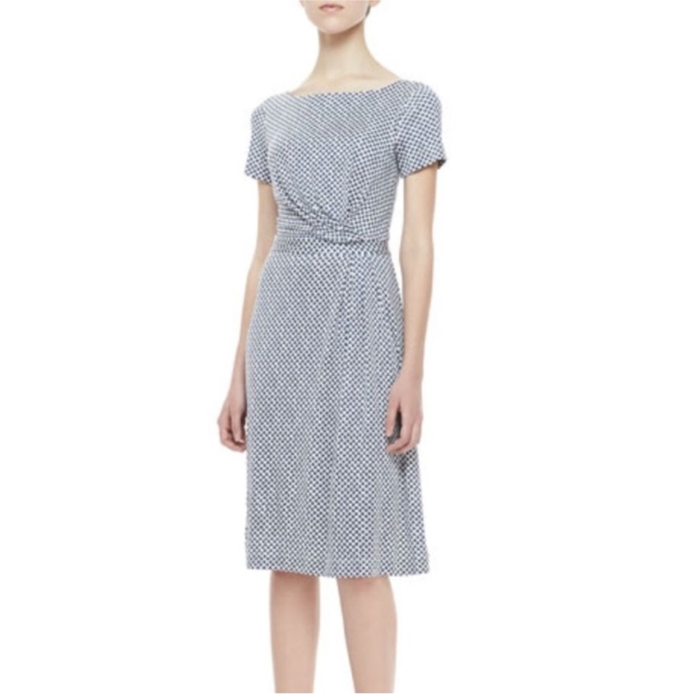 Tory Burch Women’s Edna Blue and White Silk Polka Dot Dress. Large.